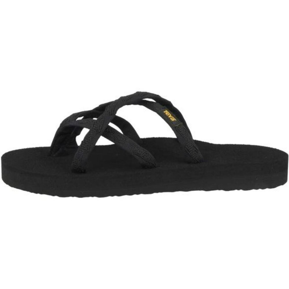 Teva Olowahu Womens Flip Flops Black Slip On Sandals Lightweight Comfort